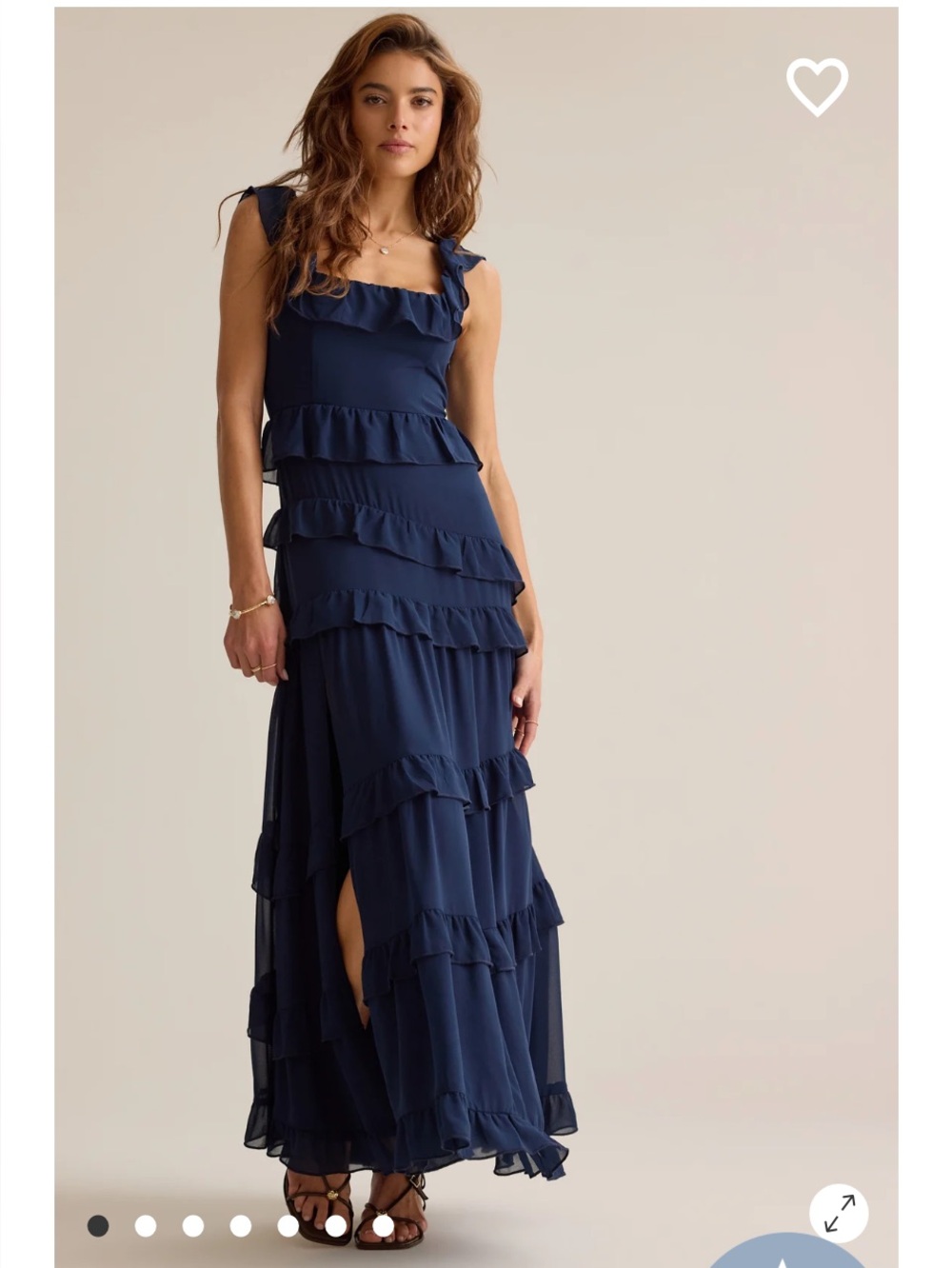 Altar’d State NWT Navy Ruffle Tiered Maxi Dress - Women XXS